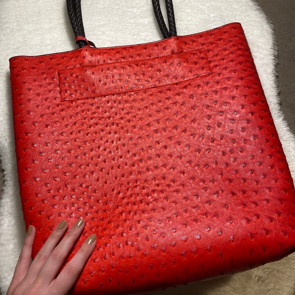 Red tote bag